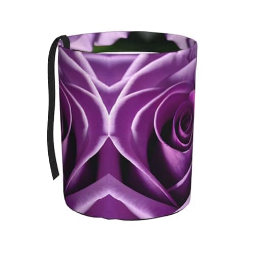 MDATT Purple Rose Car Trash Can Leak-Proof Organizer For Long Road Trips And Family Vacations