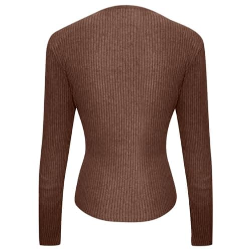 Casual Knit Thermal Underwear Top.Soft Warm Base Layer Shirt for Cold Weather Comfort and Everyday Wear with Breathable Stretch Fit, coffee, S — view 4
