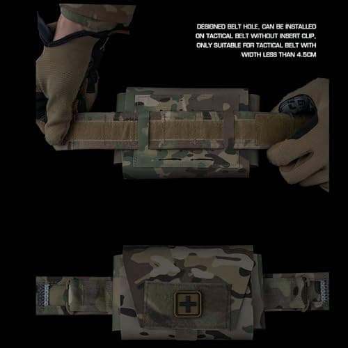 Compact MOLLE First Aid Kit - Quick-Detach Lightweight Emergency Medical Pouch for Outdoor Safety & Survival Gear (Khaki) — view 6