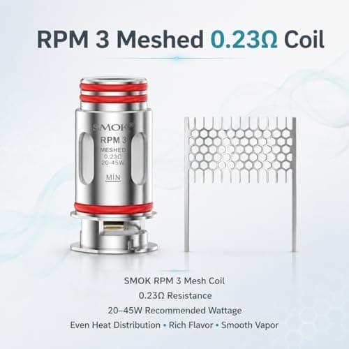 SMOK RPM 3 Replacement Coils 0.23 Ohm Mesh [Pack of 5] — view 3