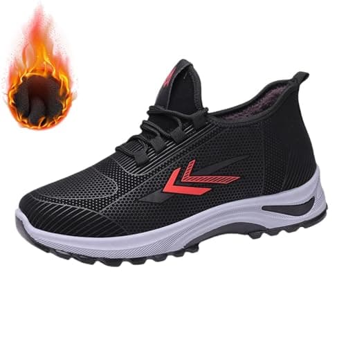 Men's Winter Trainers Warm Fur Lined Walking Shoes Lightweight Sneakers — view 2