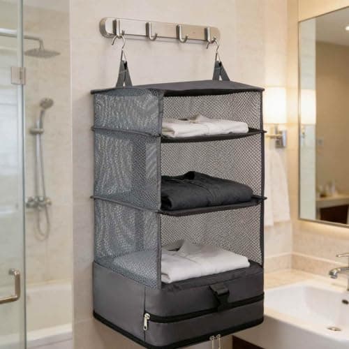 Hanging Packing Cubes, Adjustable Hooks Organizer Foldable Storage — view 4