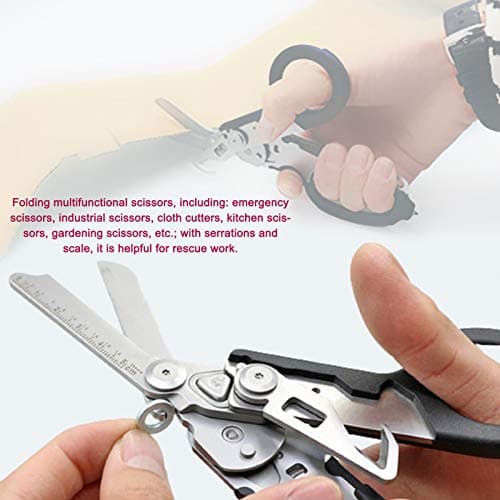 NZXVSE 6 in 1 Emergency Response Shears, 6 Functions Scissors with Strap Cutter and Glass Breaker, Portable Pocket Multi Tool with Utility Holster — view 5