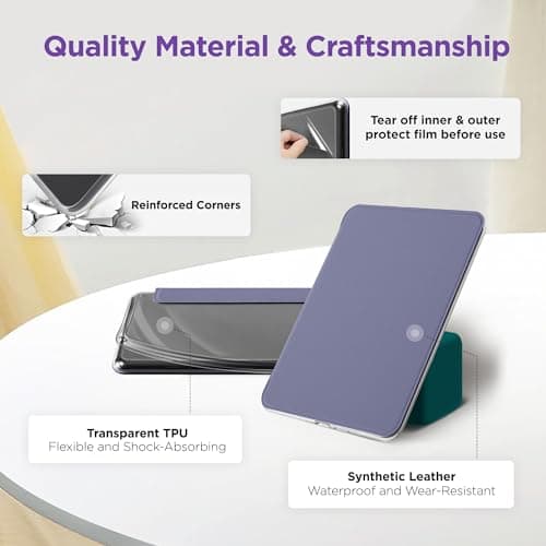Litvana Detachable Magnetic Case for 7'' Kindle Paperwhite 12th Gen 2024 and Kindle Colorsoft Signature Edition, Slim PU Shell Cover Case with Auto Wake/Sleep, Lavender Purple — view 6