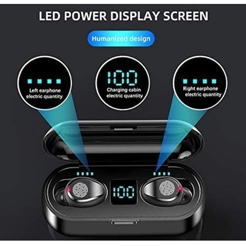 Wireless Earbuds, Bluetooth Headphones, Bluetooth 5.4 Headphones In Ear with Noise Cancelling Mic, LED Display Wireless Earphones Deep Bass Stereo Sound, Sweat Resistant, Long Battery Life — view 3