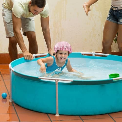 Polyester Bathing Cap with Elastic Design, Foldable Pink — view 5