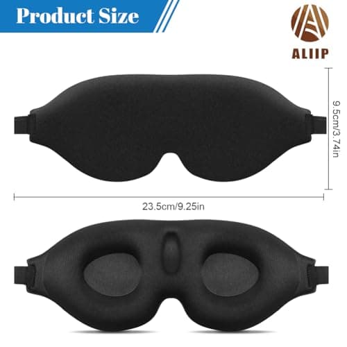 ALIIP 3D Foam Contoured Blackout Sleep Eye Mask for Travel Night Use,2 Pack — view 2