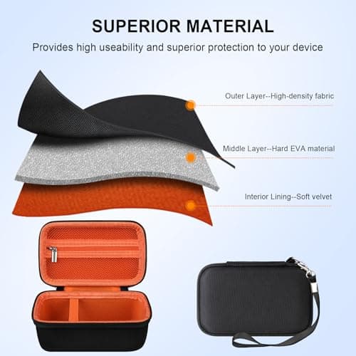 Elonbo Carrying Case for Kodak PIXPRO WPZ2 Rugged Waterproof Digital Camera, Shockproof WiFi 4K Video Digital Camera Storage Cover Bag, Mesh Pocket fits Battery Charger Memory Card. Black+Orang — view 5