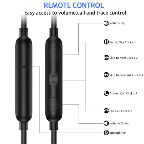 AIAUXAI Wired Over Ear Earbuds with Mic EarHook 3.5mm Sport Headphone,Black — view 4