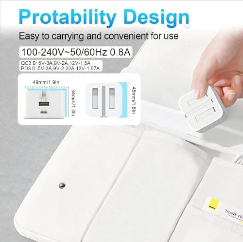 Duradeals 20W Dual Port Fast Charger Plug, USB-A & USB-C Wall Charger, with 1m USB C to C and USB A to C Charging Cables, Charger Kit for iPhone 16/15/14/Pro/Max, Samsung Galaxy, iPad, Pixel (White) — view 3