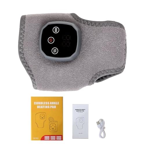 Ankle Heating Pad - Electric Cordless Rechargeable Wrap, Soothing Heat Remedy, Adjustable Compression Support for Men Women Seniors Home Travel, Foot Warmer, 8.66x6.69 Inches