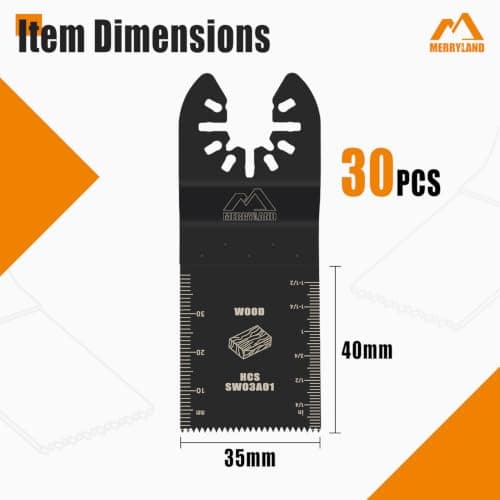Merryland 33 Pack Oscillating Saw Blades Universal Multitool Blade Wood — view 2