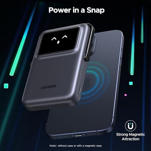 UGREEN Uno 10000mAh Wireless Power Bank Magnetic Portable Charger (Black) — view 2
