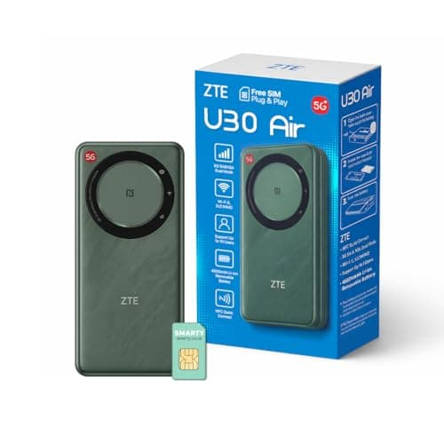 ZTE U30AIR 5G Mobile WiFi Hotspot, Portable Pocket Router with SIM Slot, Unlocked 5G MiFi, Dual-Band Wi-Fi, Travel & Caravan Internet, High-Speed Connectivity for Multiple Devices