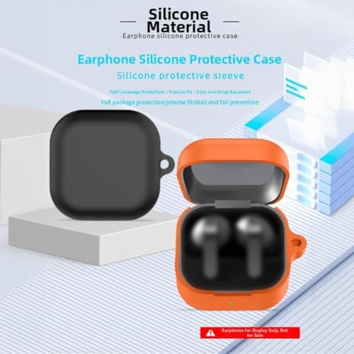 Silicone Case for Samsung for Galaxy Buds 4 Pro - Shock Absorbing for Hybrid Design Clear Transparent Protective Shell for Sports Travel Gym Running Cycling Hiking 7x6x2cm(Black) — view 2
