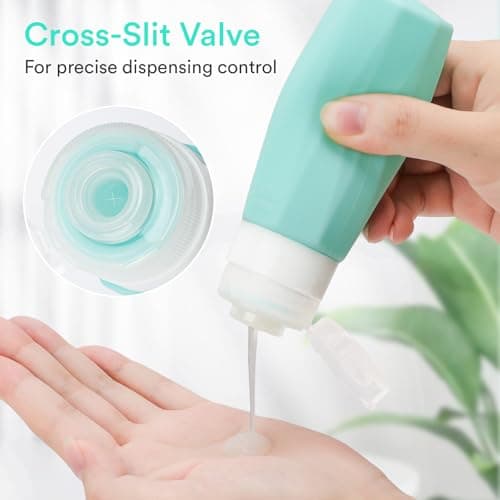Alyvisun Travel Bottles for Toiletries 100ml, 5 Pack Silicone Refillable Travel Containers, Squeezable Toiletry Bottles with Storage Bag, for Shampoo, Lotion, Soap — view 4
