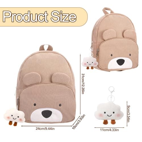 Girls Backpack Girls School Bag Kids Cute Backpack for Girl School, Khaki — view 2