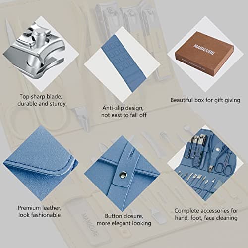 Manicure Set Professional Nail Clippers Pedicure Kit, 16pcs Stainless Steel — view 5