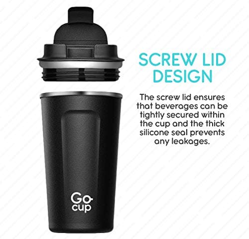 GoCup Travel Mug, Insulated Coffee Cup - Vacuum Insulation Stainless Steel Mug for Hot and Cold Drinks Blue, 510ml — view 2