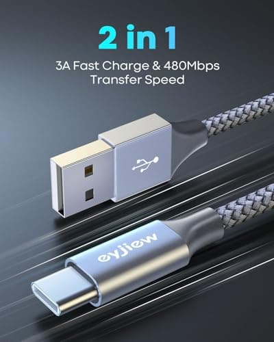 0.5m 3Pack Short USB C Cable, USB to Type C Charger Cable 3A Fast Charging — view 3