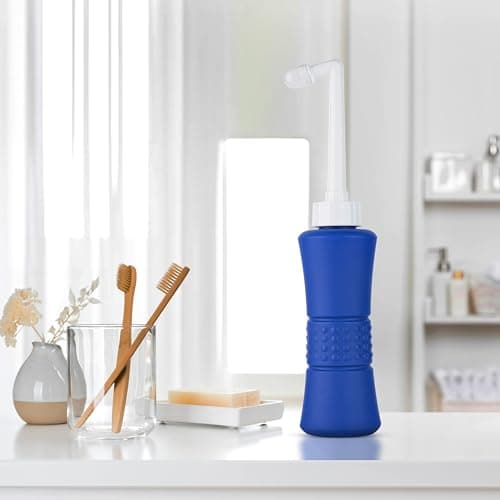 laphang Portable Bidet 500ml Blue Peri Bottle with Waterproof Pouch and Cap – PP + TPR, Leak Proof & Scratch Resistant –Perineal bottle for Postpartum Hemorrhoids Healing, Maternity Kit Essentials — view 6