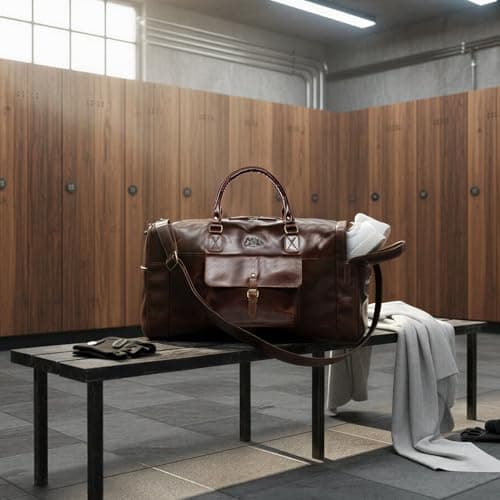 SID & VAIN Travel Bag Holdall Yale Large Duffel Bag Real Leather Show Compartment Weekender Duffle Leather Bag Men Bag — view 3