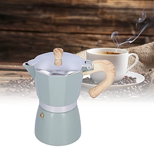 HERCHR ﻿Coffee Maker Pot, Aluminum Alloy Coffee Kettle 6 Cup Coffeemaker Percolator 300ML Mocha Machine for Home, Camping, Office (lake turquoise) — view 4