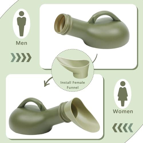 2 x Urine Bottles Male 1000ml Unisex Urinal Bottles for Men Women Portable Spill-Proof Female Pee Wee Containers with Screw for Bedridden and Elderly Car Travel Toilet Adult Kids Potty Night Pot WC — view 5