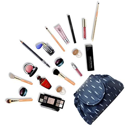 Vavabox Lazy Drawstring Makeup Bag, Flat Lay Cosmetic Bags (Feather) — view 6