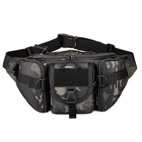 Huntvp Tactical Bumbag Waist Bag Military Waist Pack Bum Bags for Men and Women, Camo Bum Bag Belt Bags for Outdoors Walking Running Hiking Camping Climbing Trekking (Camo-l) — view 2