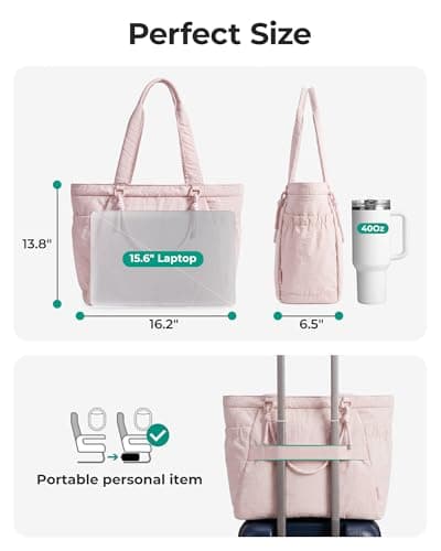 bagsmart Yoga Mat Bag, 23L Large Gym Bag, Durable Sport Tote Bag for women, Beach Tote Handbag, Pilates Bag for Gym Work Office Travel — view 4