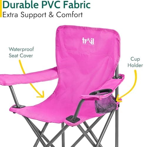 Trail Eagle Kids Camping Chair, Bright Pink — view 6