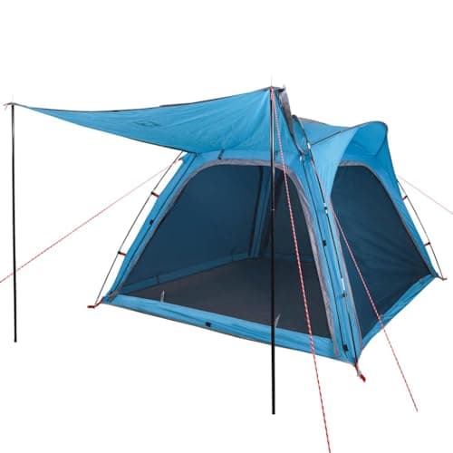 YunCangg Camping Tent 4 Person Blue Waterproof with Quick Release, Polyester Dome Tent for Outdoor Hiking, Festival, Family, with Mosquito Net and Sun Canopy, Easy to Fold and Windproof — view 3