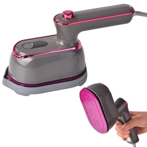 Portable Travel Garment Steamer, 180° Rotatable Handle & Large Ceramic Heating Plate, Handheld Clothes Steam Iron for Home & Worldwide Trips