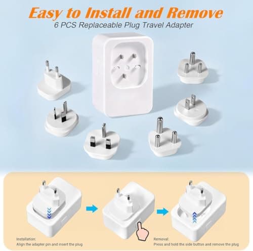 UK to Worldwide Travel Adapter,Universal Travel Plug Adaptor Set With 4 USB — view 5