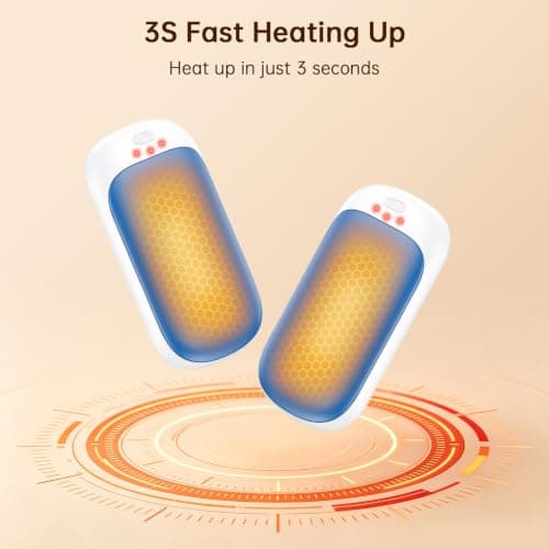 gabless Hand Warmers Rechargeable 2 Pack, Electric Handwarmers Portable Hand Warmer Reusable with 3 Levels Heat USB Pocket Warmer, Great Warm Gifts for Men Women Outdoor Camping Golf — view 2