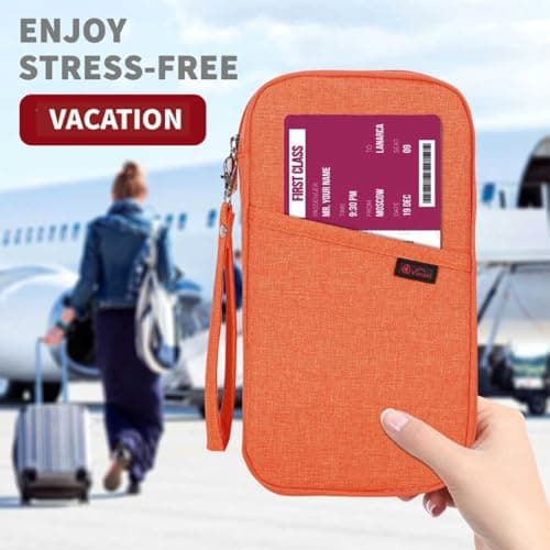 Vinsani Passport Holder Travel Wallet, RFID Blocking Document Organiser — view 4