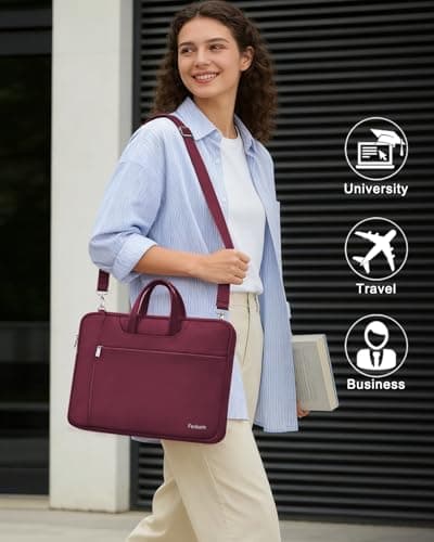 Ferkurn Laptop Bag Case for Women Men Messenger Briefcase, 15 15.6 16 inch — view 4