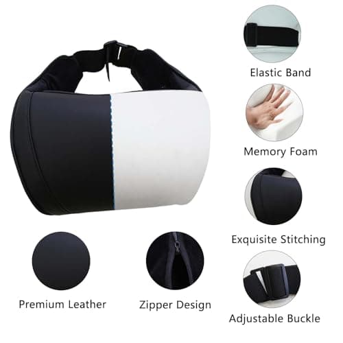 TOPABYTE Car Neck Pillow for Driving Memory Foam Headrest Black, 2 Packs — view 4