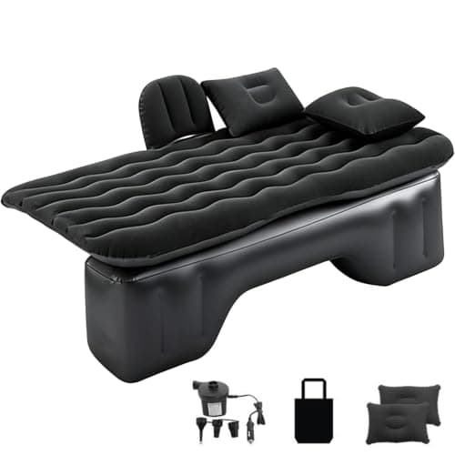 Car Air Mattress With Backrest,12V Pump,2 Pillows & Storage Bag For Camping