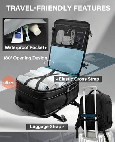 VANKEV 45x36x20 Expandable EasyJet British Airways Jet2 Cabin Bag — view 5