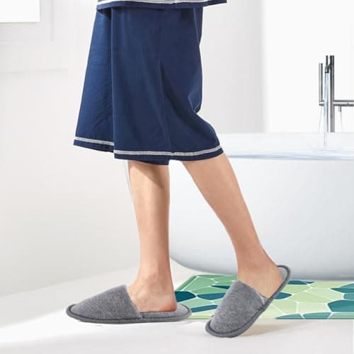 EQLEF Travel Slipper for Women and Men with Storage Bag, 1 Pair Outdoor Foldable Portable Non-Disposable Spa Slippers (Grey, UK Footwear Size System, Adult, Men, Numeric Range, Medium, 6, 9) — view 3