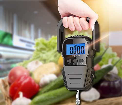 Digital Fish Scale, Luggage Scale, Weight Hanging Hook Scale,110lb/50KG-Backlit LCD Display,Waterproof Bag — view 6