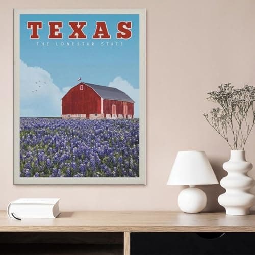Jigsaw Puzzles 1000 Pieces，Texas Lavender Vintage Travel Poster，Wood Children Games Educational Toys（75x50cm）-BK80 — view 2