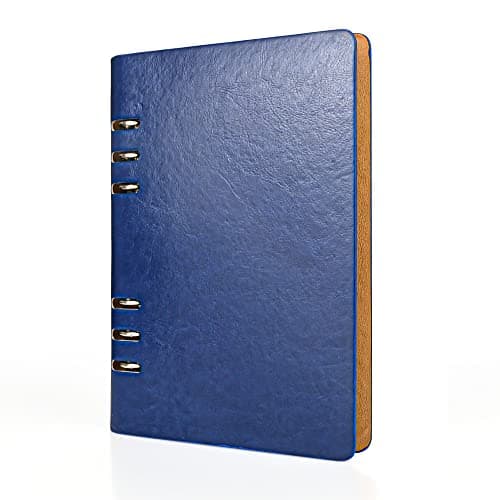 SIMDAO A5 Notebook, PU Leather Cover Notebook, 6 Holes Refillable Notebook, Hardcover Diary Notebook, Lined Notebook for Bussiness Travel Writing Office,100Pages/200Sheets