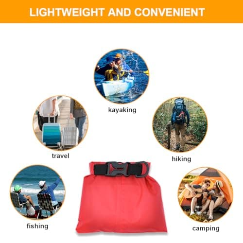 LICQIC Waterproof Dry Bag, Drybag Canoe Bag, 1 Pcs Red, 1.5 Litre — view 6