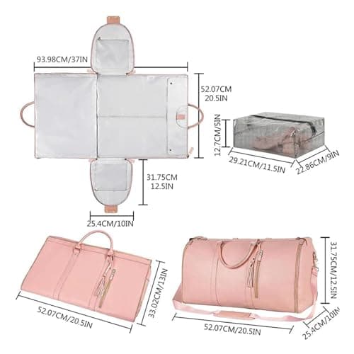 Garment Bag For Travel, Convertible Carry Garment Bag, Large Capacity Travel Duffel Bags With Shoe Pouch, 2 In 1 Hanging Suitcase Suit Bag For Women & Men — view 2