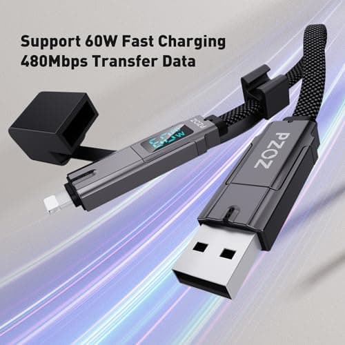 PZOZ Keychain Charging Cable Charger Cable Keyring Multi Charger Cable — view 4