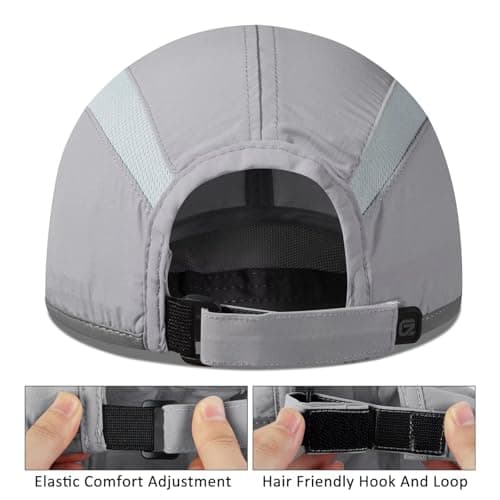 GADIEMKENSD UPF50+ Quick Dry Sports Hat Lightweight Breathable Soft Outdoor Running Cap (Folding Series, Light Grey) — view 3