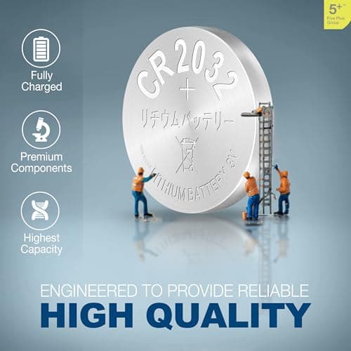 CR2032 DL2032 ECR2032 BR2032 3V Lithium Coin Cell Batteries (5 Pack) – Long Lasting Button Battery for Car Key Fobs, Watches & Small Electronics — view 6